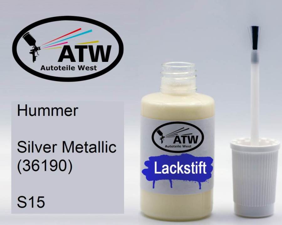 Hummer, Silver Metallic (36190), S15: 20ml Lackstift, von ATW Autoteile West.